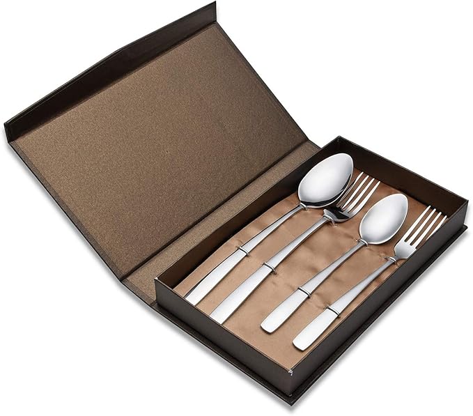 Personalized Flatware Set, Yoption Stainless Steel Customized Engraved Spoon and Fork Kit with Gift Box, Unique Lover Gift (Customized Spoon & Fork, 2)