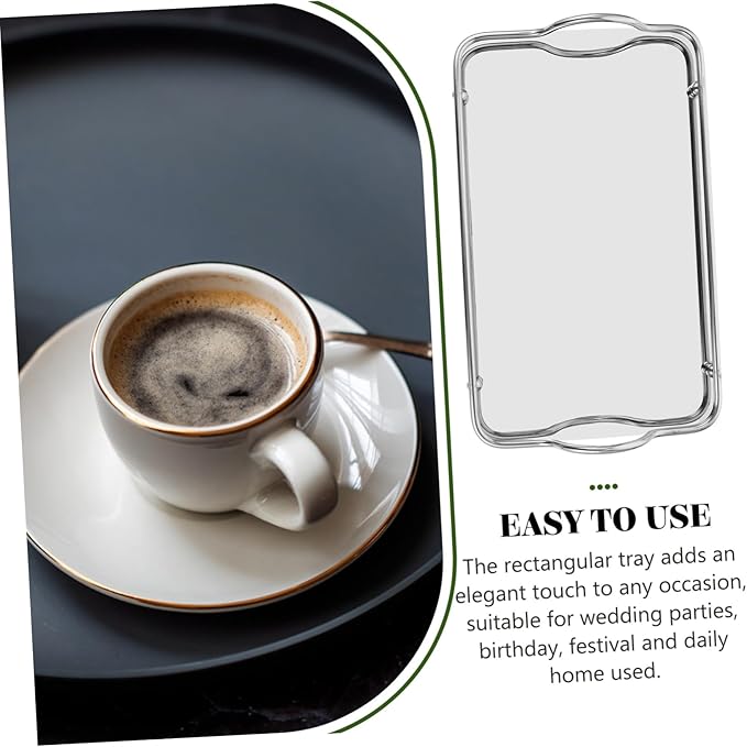 Sturdy Handles Modern Design Stainless Steel Serving Trays Decorative Food Serving Trays