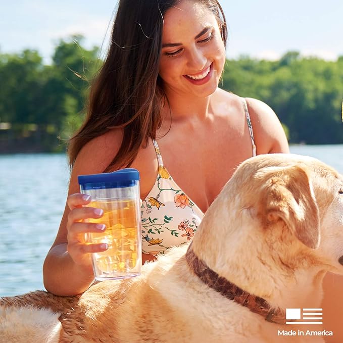 Tervis Clear & Colorful Tabletop Made in USA Double Walled Insulated Tumbler Travel Cup Keeps Drinks Cold & Hot, 16oz - 4pk, Quartz