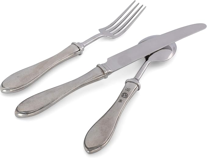 Vagabond House 5 Piece Pewter Wales Pattern Flatware Set 9.5 inch Long