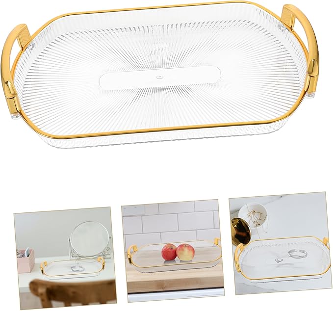 Storage Plate Makeup Box Rectangle Fruit Serving Tray Dessert Serving Tray Handles
