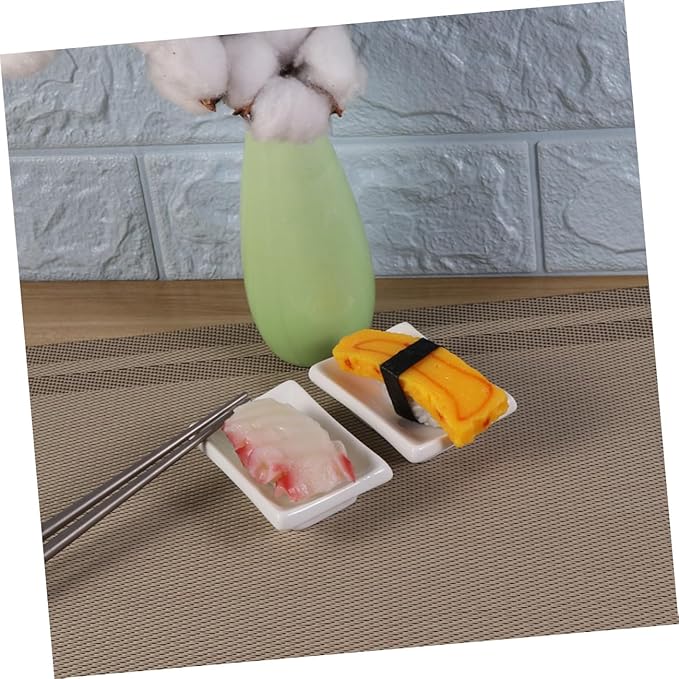 Veemoon Rectangle Soy Dish 2 Pcs 3 Inch Sauce Plates for Appetizer Serving Japanese-style Condiment Plate