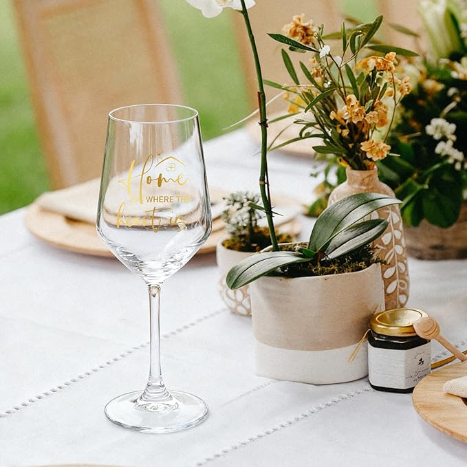 AW BRIDAL House Warming Gifts New Home Wine Glasses Set of 2, New Apartment Gift Basket for Couple, Cool Housewarming Party Decorations Ideas, 2026 Closing Gifts for Home Buyers and Homeowner
