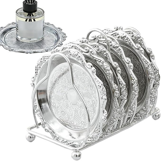 Retro Metal Serving Tray,Stainless Steel Snack Platter | Metal Serving Platters,for Homeowners Home Apartment Kitchen Dining Table Bar Office Buffet Entertainers Dinner Party Wedding