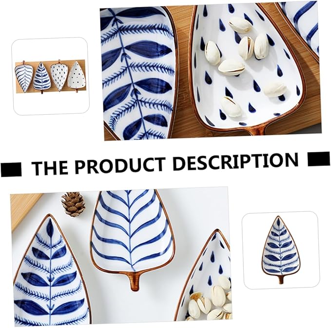 Unomor Creative Japanese Style Ceramic Snack Dish Hand-Painted Under-Glaze Sauce Dish for Dipping Seasoning and Appetizers 4.5-Inch Individual Serving Plate for Home Kitchen