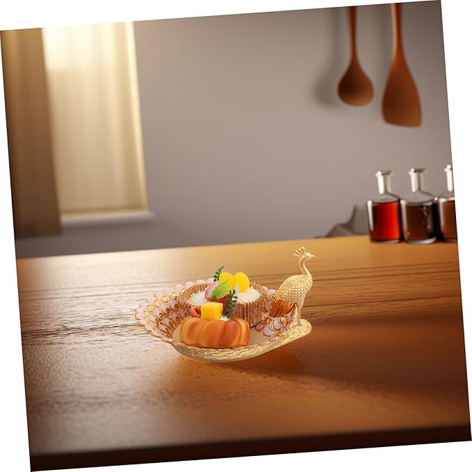 Metal Cake Serving Tray Fruit Plate Decorative Trays Metal Serving Plate Tea Party Platters White Storage
