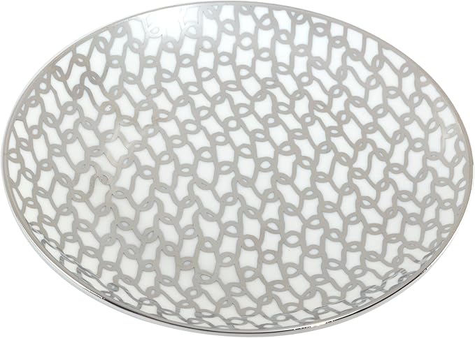 Certified International Mosaic Silver Plated 6" Luncheion/Canape Plates Set of 6 Assorted Designs
