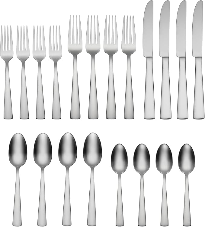 Oneida H290020AL20 Satin Nocha 20 Piece Everyday Flatware Set, Service For 4