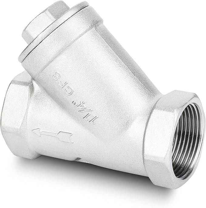 Industrial Plumbing Y Strainers NPT Female 1-1/4", Heavy Duty 304 Stainless Steel Y-Strainer, Y-Shaped Filter Valve Connector with 80 Mesh Screen to Remove Excess Impurities for Water Oil Gas DN32