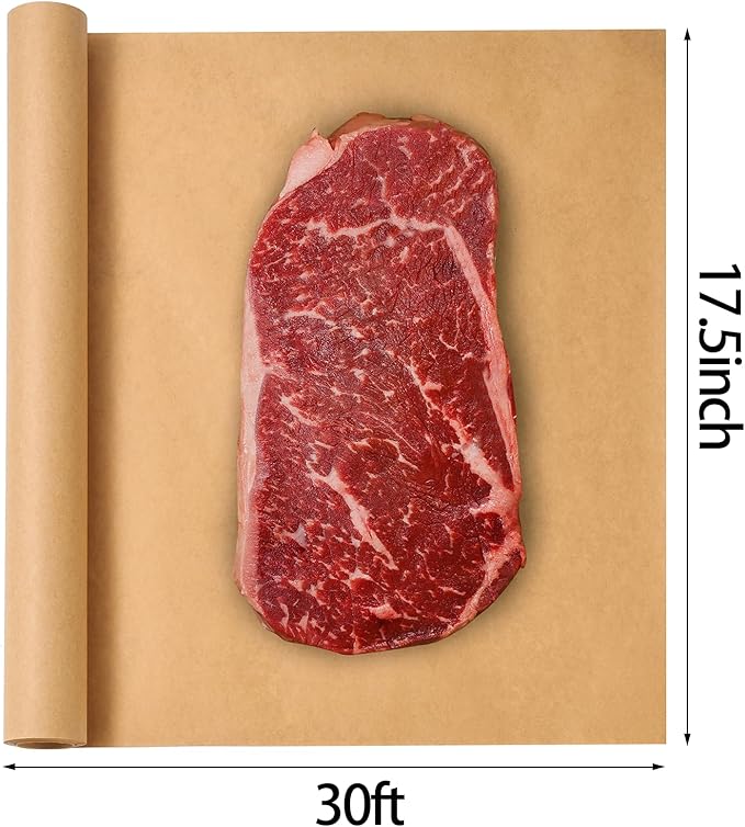 Butcher Paper Roll Suitable for Smoking All Meat Varieties, 17.5 Inch x 30 Feet Brown Butcher Smoker Paper