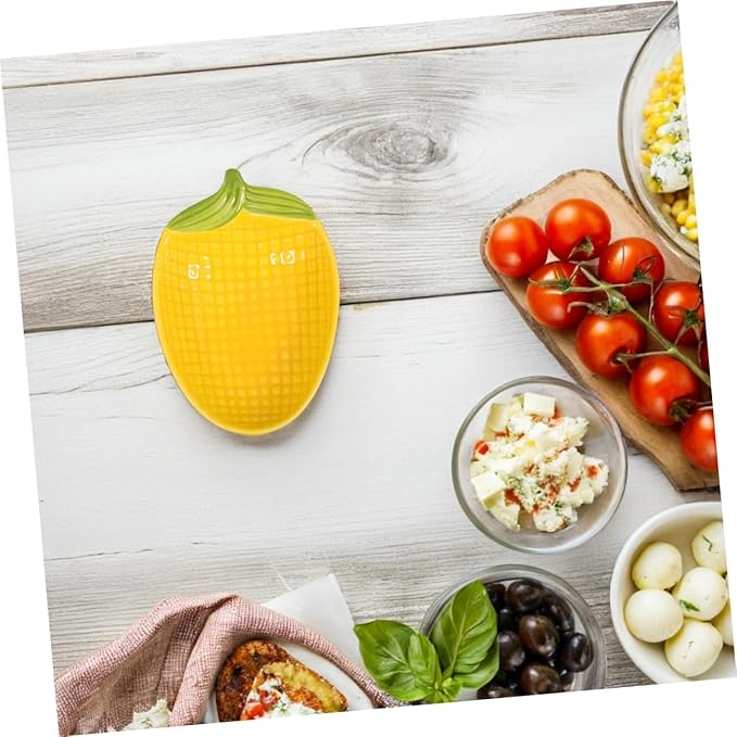2pcs Corn Shape Ceramic Salad Plate Dipping Sauce Bowl Dessert Serving Trays Appetizer Dishes for Parties Decorative
