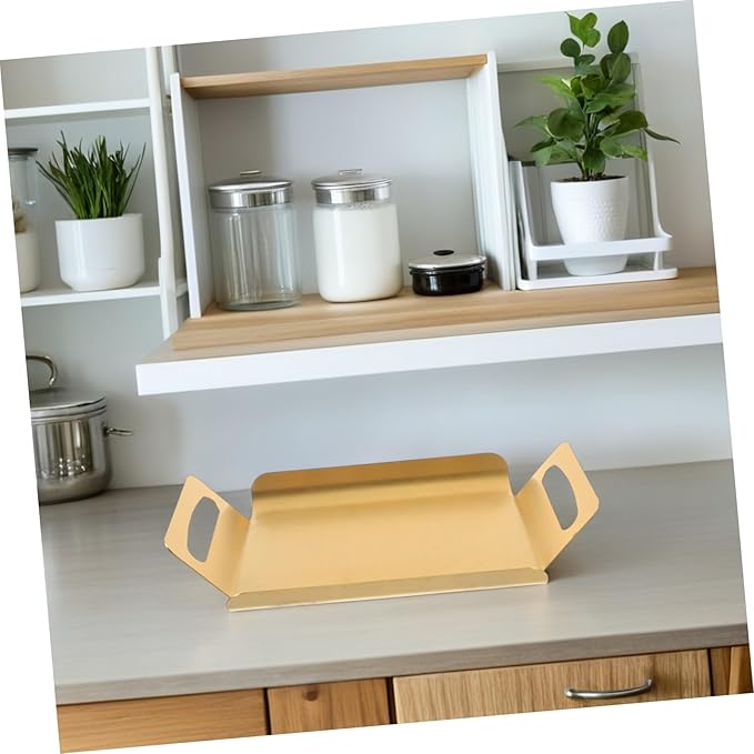 Garneck Stainless Steel Cake Serving Tray Rectangular Portable Snack Tray for Buffet Tea Party Wedding