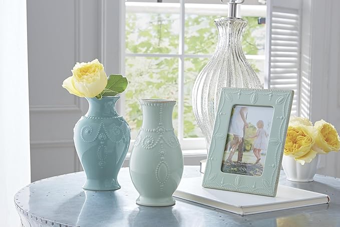 Lenox French Perle Ice Blue 8" Fluted Vase - 869509