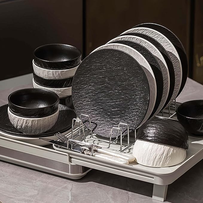 Elegant Black and White Minimalist Matte Ceramic Dinnerware Set, Includes Plates, Bowls, Perfect for Home Dining, Modern Tableware for Everyday Use or Gifting, Ideal for Housewarming