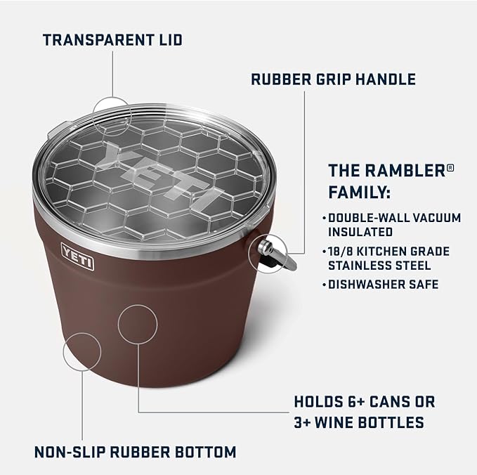 YETI Beverage/Ice Bucket, Holds 6 Longnecks or 3 Bottles of Wine