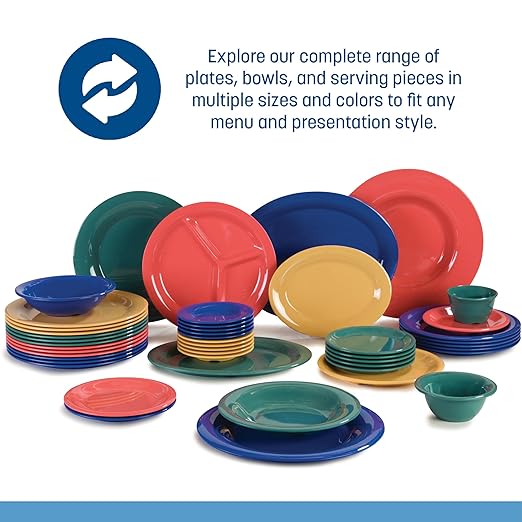 Carlisle FoodService Products Dallas Ware Reusable Plastic Plate Appetizer Plate with Rim for Buffets, Home, and Restaurants, Melamine, 5.5 Inches, White, (Pack of 48)