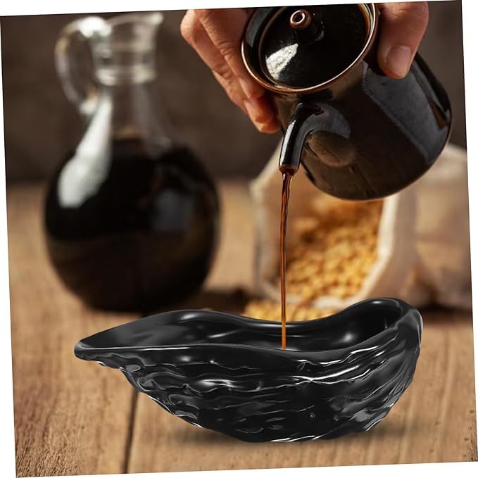 Cabilock Ceramic Oyster Shell Plate for Serving Sushi Desserts Appetizers Multifunctional Food Plate for Home Restaurant Use