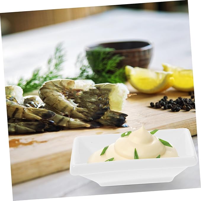 BESTYASH 6 Pcs Snack Dish Seasoning Dish White Tray Mini Seasoning Dishes Condiment Dishes Soy Sauce Dish Appetizer Plates Platter 、 Rectangular Dipping Dish Sauce Dishes Serving re-usable