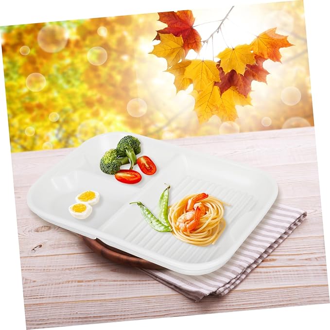 Ceramic Divided Plate and Compartment Snack Serving Tray for Appetizers Breakfast and Parties Easy to Clean Multi Functional Use Kitchens and Outdoors