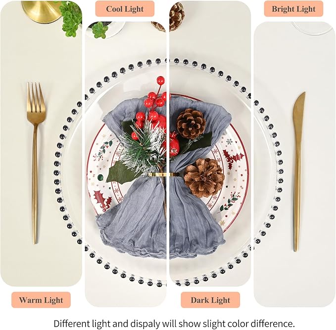 24 Pack Clear Charger Plates with Beaded Rim, 13 Inch Plastic Chargers for Dinner Plates Acrylic Round Tabletop Decoration for Home Kitchen Catering Wedding Table Event Party Dinner (Black)
