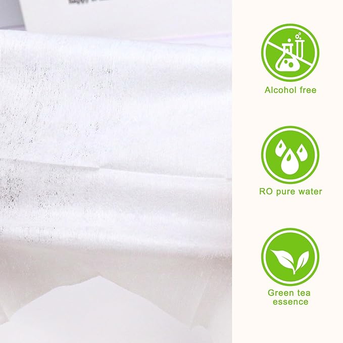 Hand Wipes Travel Size, 100 Pcs Individually Wrapped Wet Wipe Napkins for Wedding, Barbecue, Restaurant, Green Tea Scent
