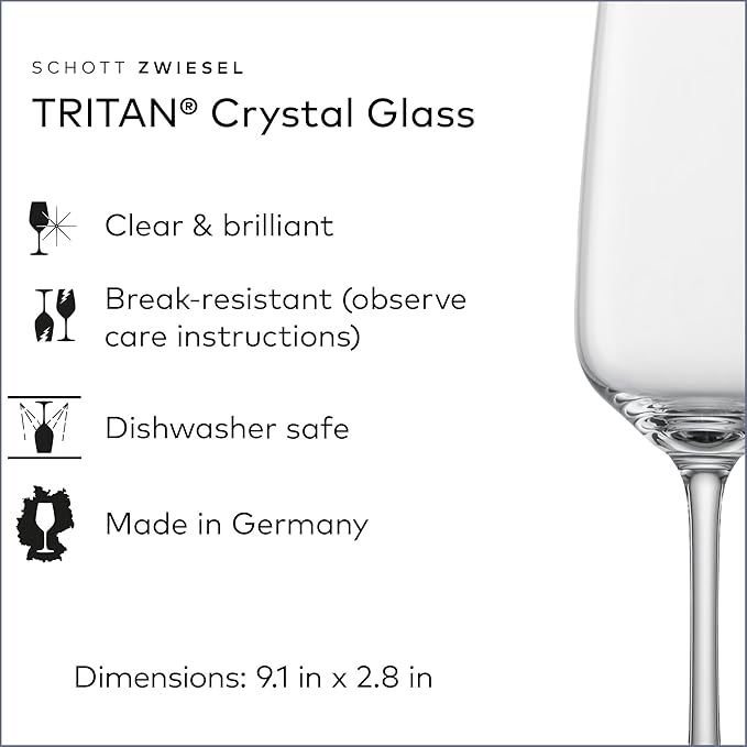 SCHOTT ZWIESEL Tulip Champagne Glass (Set of 4), Champagne Glasses with Effervescent Point, Dishwasher-Safe Tritan Crystal Glasses, Made in Germany (10 Ounce)