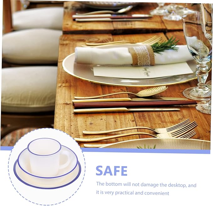 Cabilock Retro Enamelware Tableware Service White Sturdy Household Soup Bowls Plates Cups Creative Kitchen Dinnerware for Rice Soup Salad