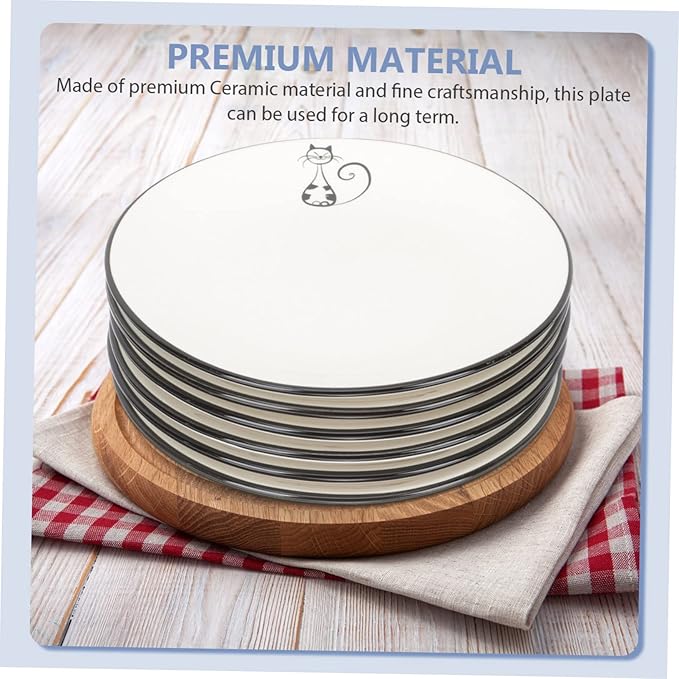 6pcs Ceramic Plates Japanese Food Dishes for Hotel Use for Steak Pasta and Family Gatherings Dishwasher Smooth Surface Design