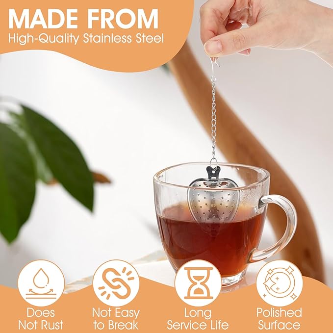 40 Pcs Stainless Steel Tea Ball Mesh Tea Infuser Strainers Premium Tea Filter Tea Interval Diffuser with Extended Chain Hook for Brew Loose Leaf Tea and Seasonings &spices