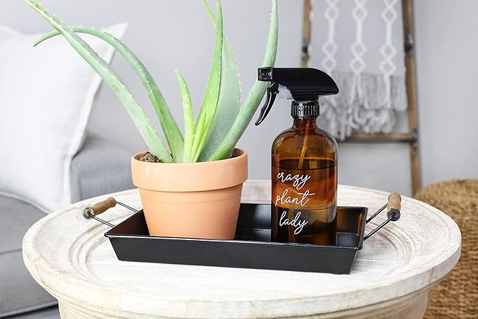 AuldHome Design Enamelware Rustic Trays (Set of 2, Small & Medium, Black); Farmhouse Decor Rectangular Trays w/Handles