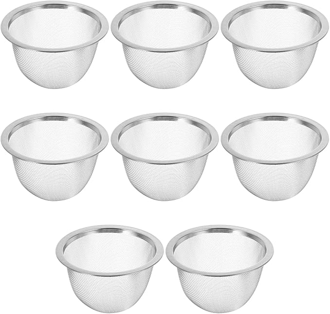 8pcs Stainless Steel Tea Infuser Filter Mesh Strainer for Loose Leaf Tea Herbs and Spices Diameter x Height for Home Brewing