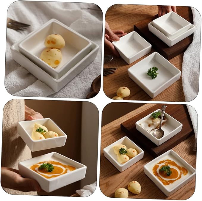 2pcs Sauce Dish Multipurpose Snack Dessert Holder for Sauces Spices and Appetizers for Home Restaurants and Buffets