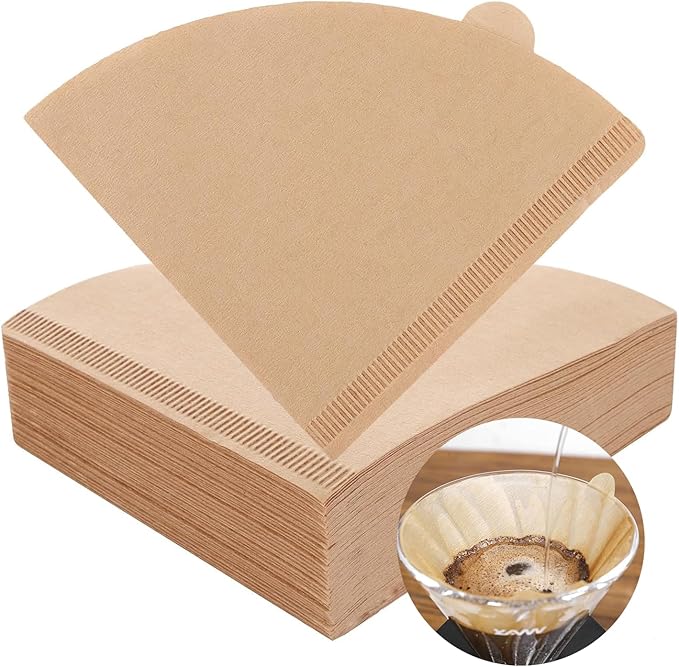 Adove Coffee Filter, Size 02 Cone Coffee Filters Disposable, 100 Count Unbleached Natural Paper Filters 2-4 Cup, 2 Cone For Pour Over and Drip Coffee Maker(100)