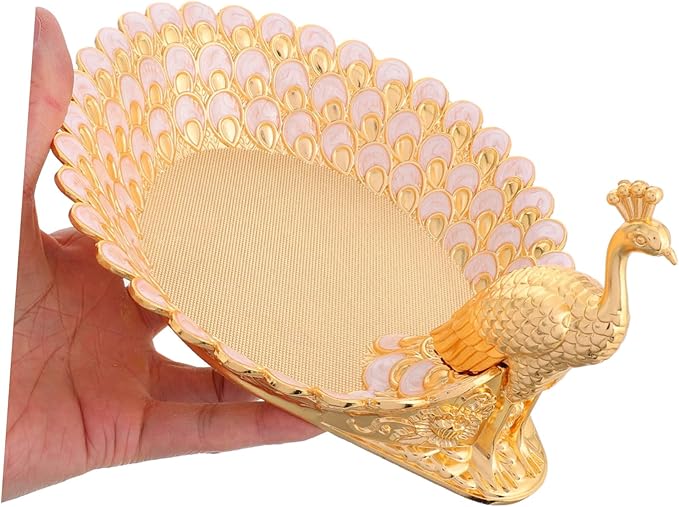 Mobestech Elegant White Fruit Serving Tray Decorative European Style Dessert Plate for Party Snacks