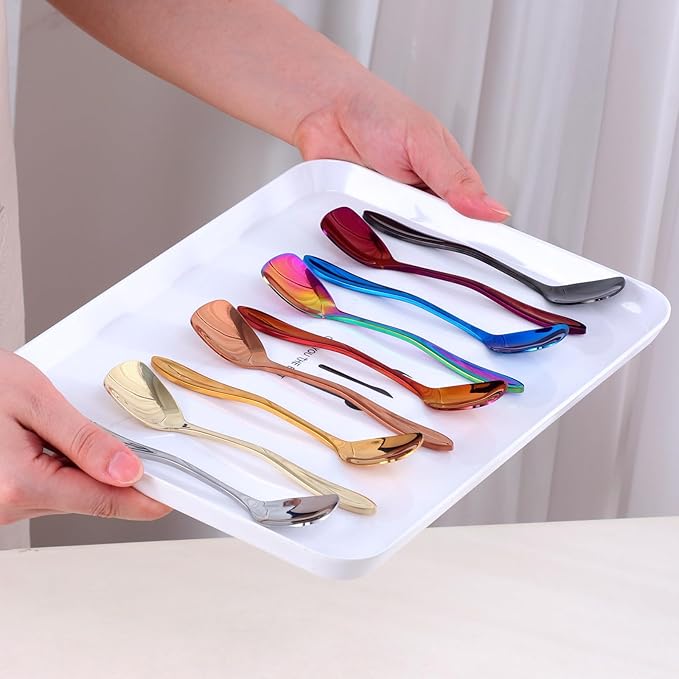 Buyer Star 5.63 Inch Ice Cream Spoon, Stainless Steel Shovel Spoon for 6, Mirror-Polished and Dishwasher-Safe, Suitable for Ice Cream and Dessert, Gold