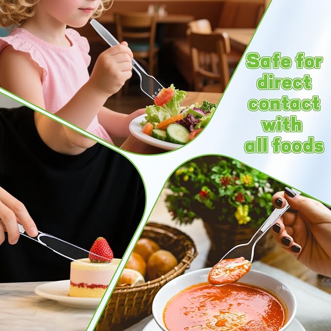 120 Count Clear Plastic Forks Heavy Duty, 7.1" Premium Disposable Forks Bulk, Heat Resistant & BPA-Free, Solid and Sturdy Plastic Cutlery for Parties, Catering, Events and Everyday Use
