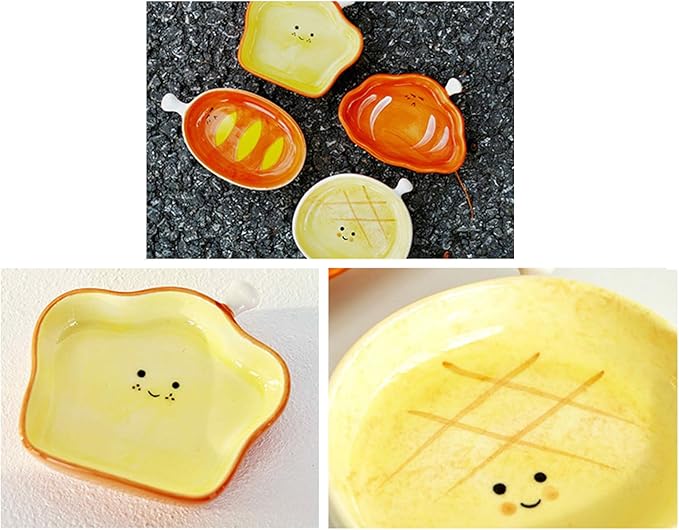 Ceramic Dish Bread Seasoning Disc Dipping Sauce Plate Microwave Safe Serving Tray for Candy Condiment Kitchenwares Hand Painted Ceramic Appetizer Plate