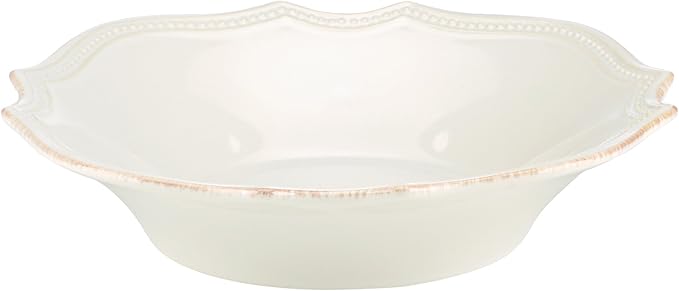 Lenox White French Perle Bead Pasta Bowl, 1.31 LB
