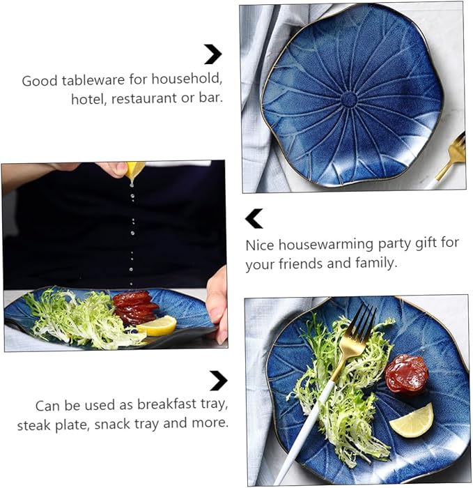 Ceramic Plate for Steak Pasta Western Food Decorative Dish Easy to Clean
