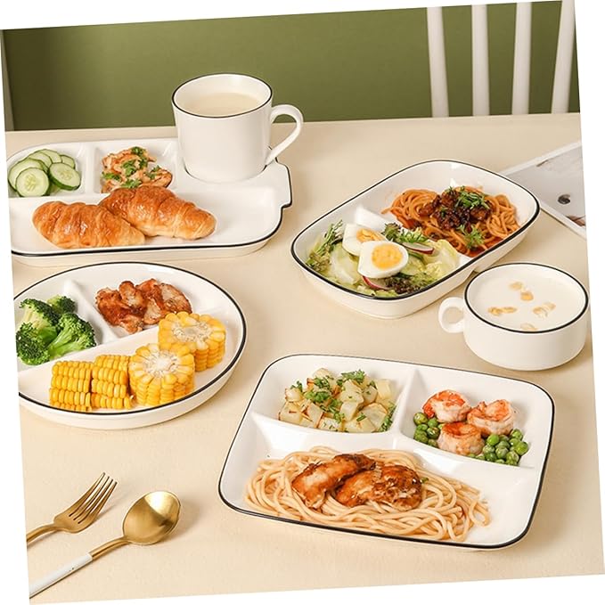 Ceramic Divided Plate Dinnerware for Appetizers Desserts and Portion Control Easy to Clean Stylish Design for Home Use