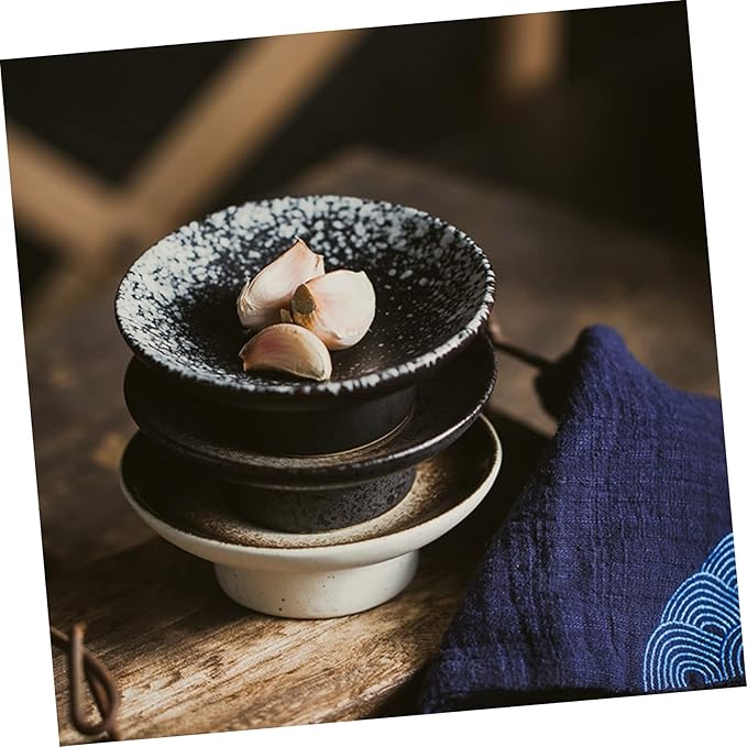 Happyyami 3-Piece Japanese Ceramic Snack Plate Set Condiment Storage Dish for Dipping Sauces Decorative Sauce Dish for Home for Sushi and Appetizers