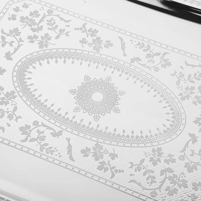 DOITOOL Vintage Serving Tray with Dual Handles Decorative Platter for Entertaining Appetizer Plate and