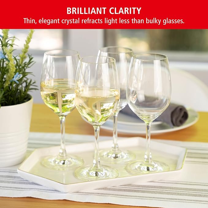 Spiegelau Wine Lovers White Wine Glasses Gift Set, Stylish Crystal Drinking Glasses, Elegant Stemmed Glassware for Home Bar, Wedding Gifts, Birthday Gifts, Hosting Essentials, 12 oz, Set of 4