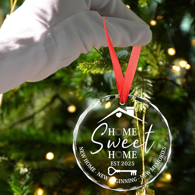 New Home Christmas Ornament 2025, House Warming Gifts 2025 Housewarming Gifts New Home Ornament for Newlywed Married Couples or Friends EST 2025