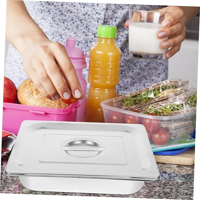Happyyami Stainless Steel Buffet Dishes Container Warming Tray Food Holder Tray Serving Plate