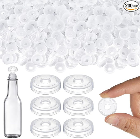 200 Pcs Dripper Insert Orifice Reducers Hot Sauce Bottles, Dripper Fitment Orifice Reducer for 5 and 10 oz Woozy Bottles