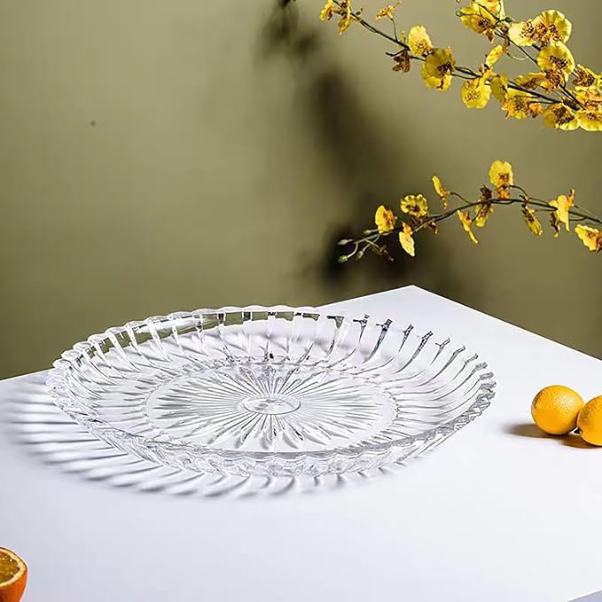 Glass Fruit Bowl or Decorative Bowl, used for Kitchen counter or living room center table decoration, Centerpiece Bowl (14.1in)