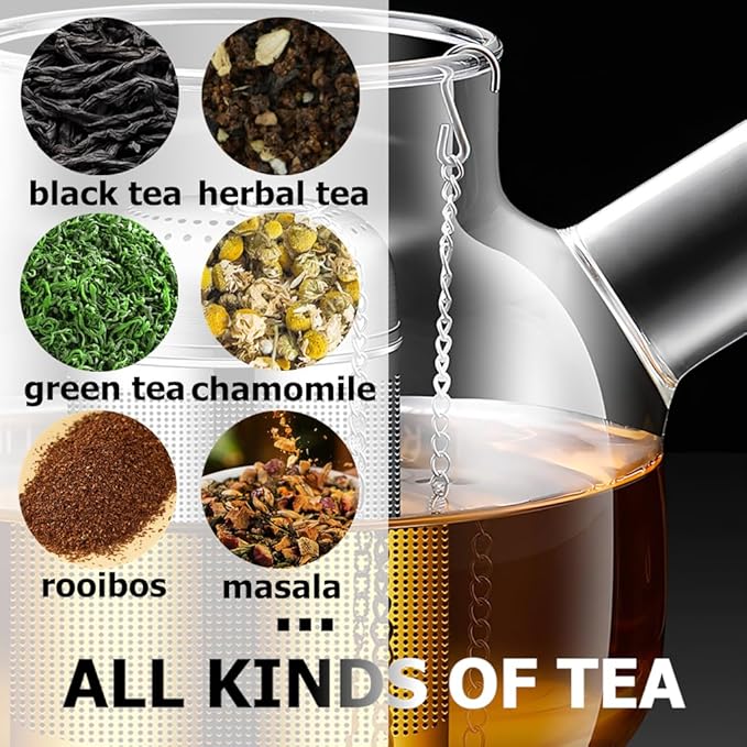 Tea Infuser For Loose Leaf Tea Drinkers, Extra Fine Mesh Tea Strainers 316 Stainless Steel, Tea Steeper, Tea Filter, Tea Diffuser For Rooibos/Black Tea/Herbs/Spices By Iruerti KTAD, 1.5*1.5*3.15'' (S)