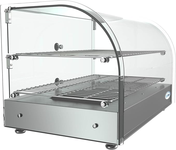 KoolMore 22 in. Commercial Two Shelves Countertop Food Warmer Display Case - 1.5 cu. ft. in Stainless-Steel (HDC-1.5C)
