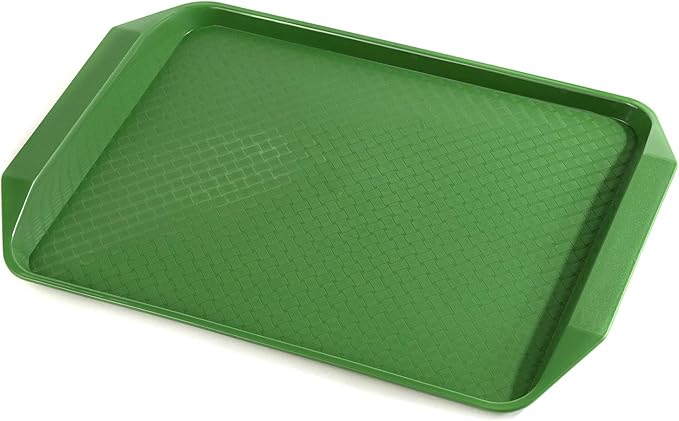 Plastic Fast Food Tray,16.7 by 11.8-Inch,Set of 12 (Green)